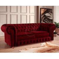 Namoradeira Chesterfield Bourbon 3 Lugares Via Encanto Veludo Bordô - 3