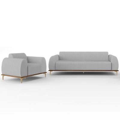 Kit Sofá 2 Lugares 150Cm E Poltrona Molino Cinza D-315