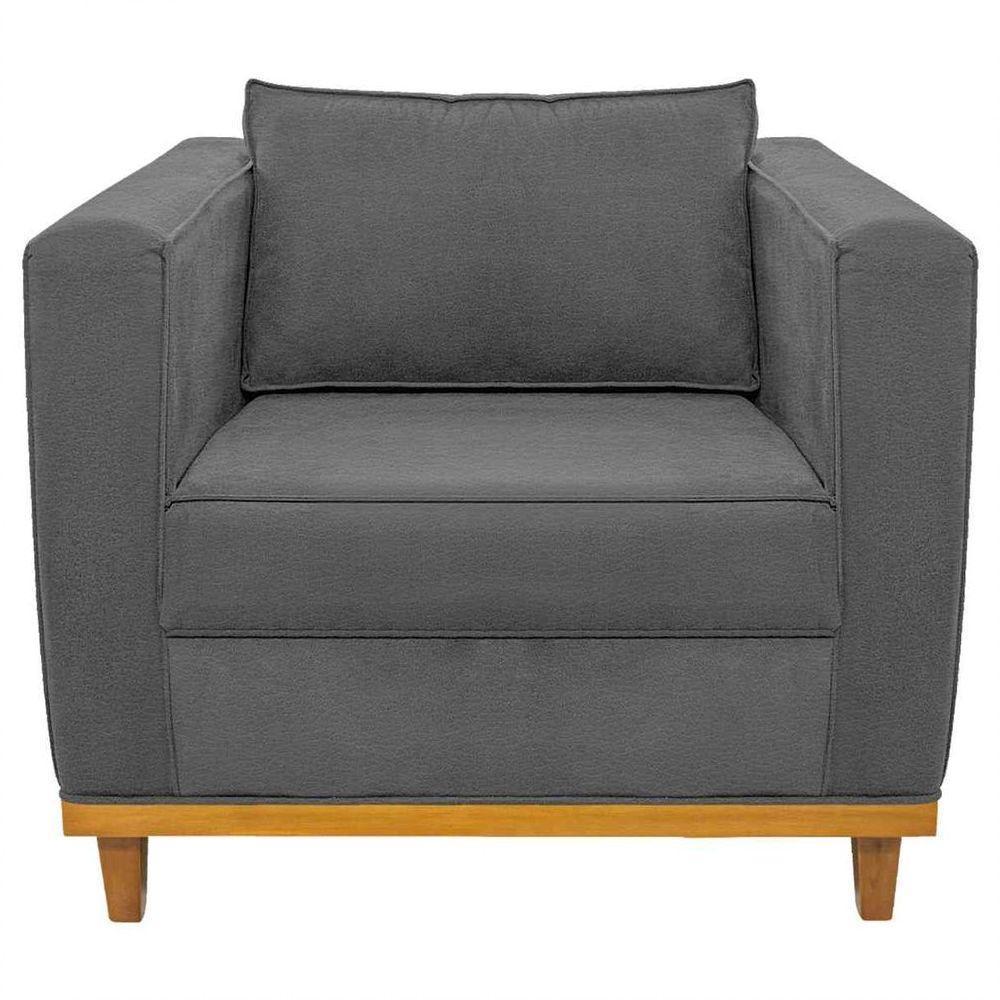 Kit Sofá 2 Lugares E 2 Poltronas Europa Corano Cinza - 2