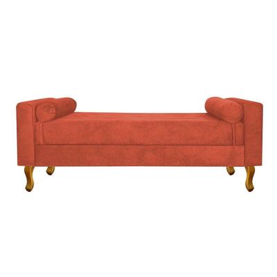 Recamier Baú Félix Queen Size 160cm Suede Terracota