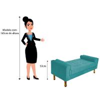 Recamier Baú Félix King Size 195cm Suede Turquesa Doce Sonho - 6