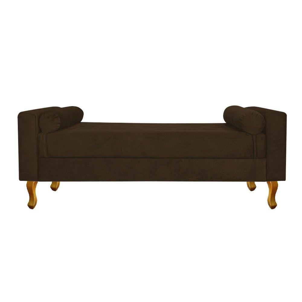 Recamier Baú Félix King Size 195cm Suede Marrom Doce Sonho - 5
