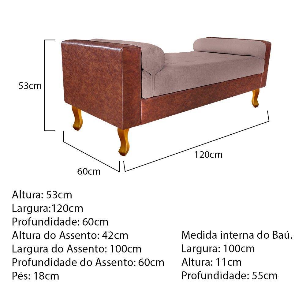 Recamier Félix Solteiro 120cm Corano Nozes e Linho Rosê - 4