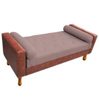 Recamier Félix Solteiro 120cm Corano Nozes e Linho Rosê - 1