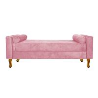 Recamier Félix Solteiro 120cm Suede Rosa Bebê - 1