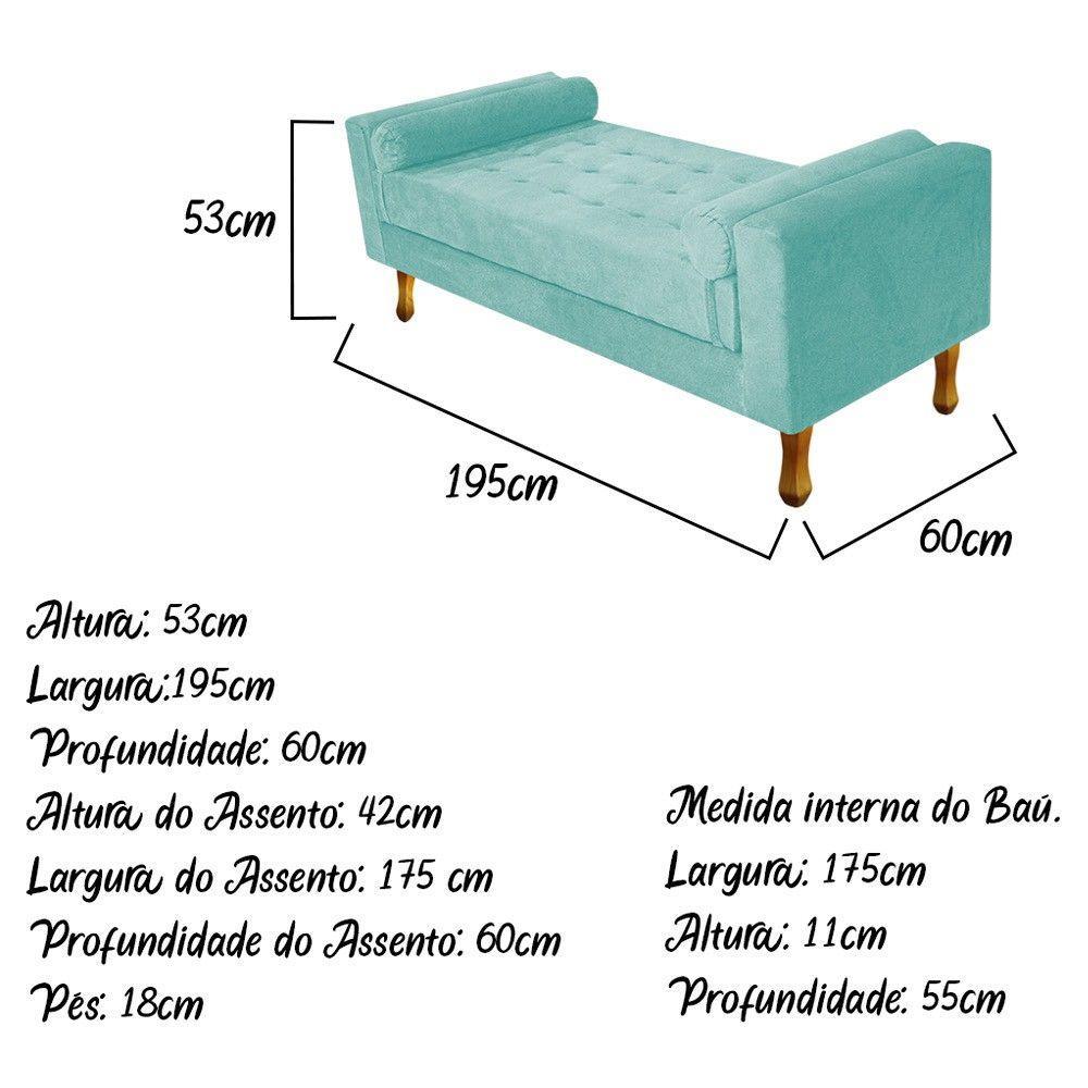Recamier Félix King Size 195cm Azul Tiffany - 5