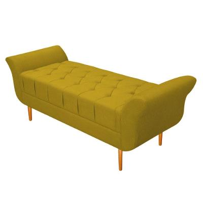 Recamier Estofado Ari 100 Cm Suede Amarelo Doce Sonho