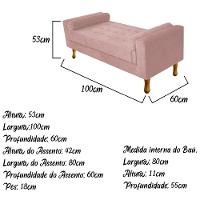 Recamier Félix Solteiro 100cm Suede Rosê - 2