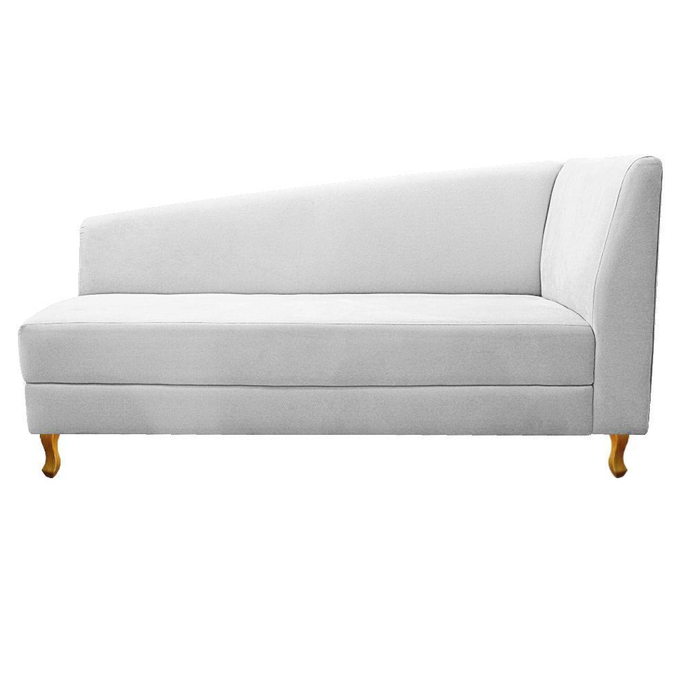 Recamier Valéria 160cm Lado Esquerdo Suede Branco Doce Sonho - 6