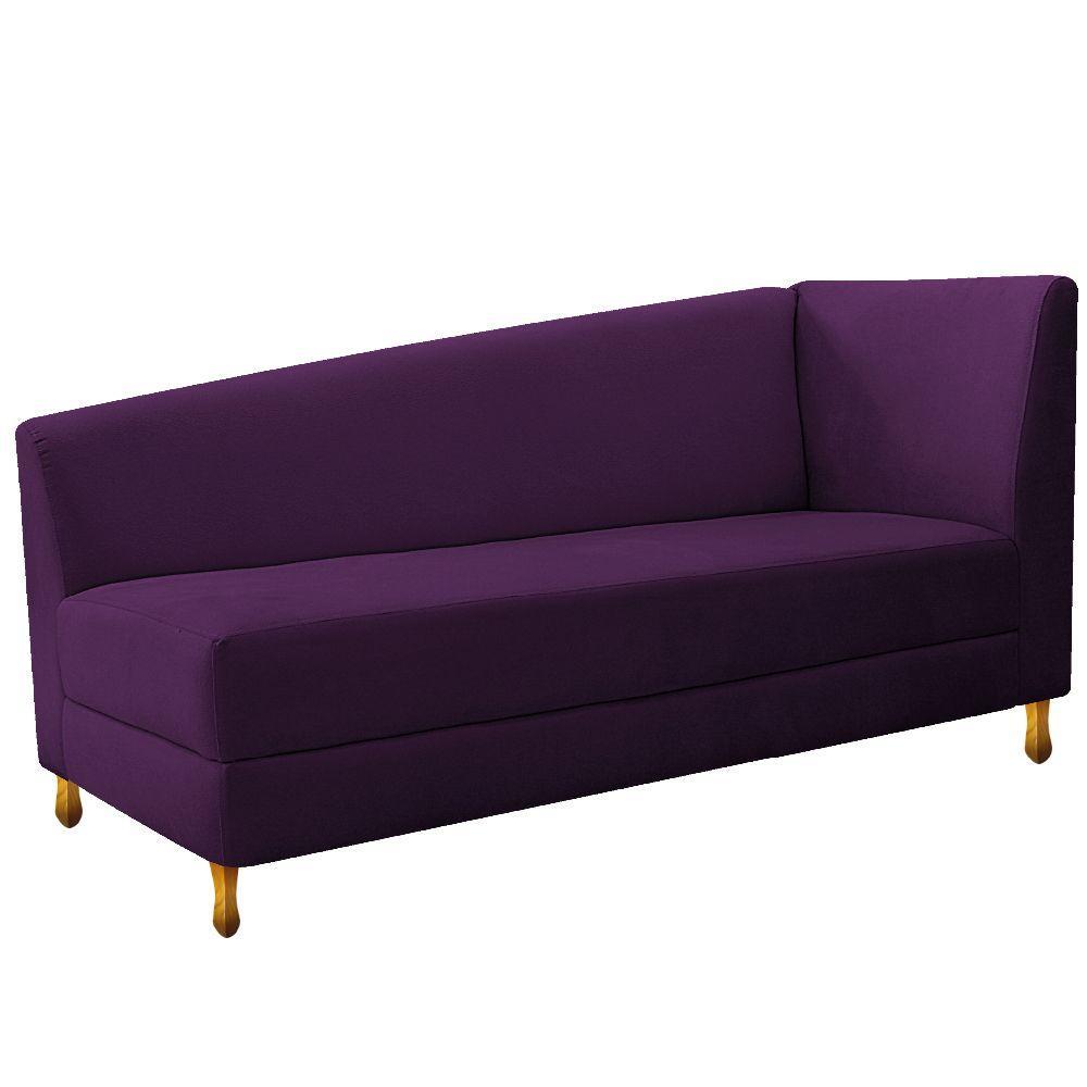 Recamier Valéria 140cm Lado Esquerdo Suede Roxo Doce Sonho - 1