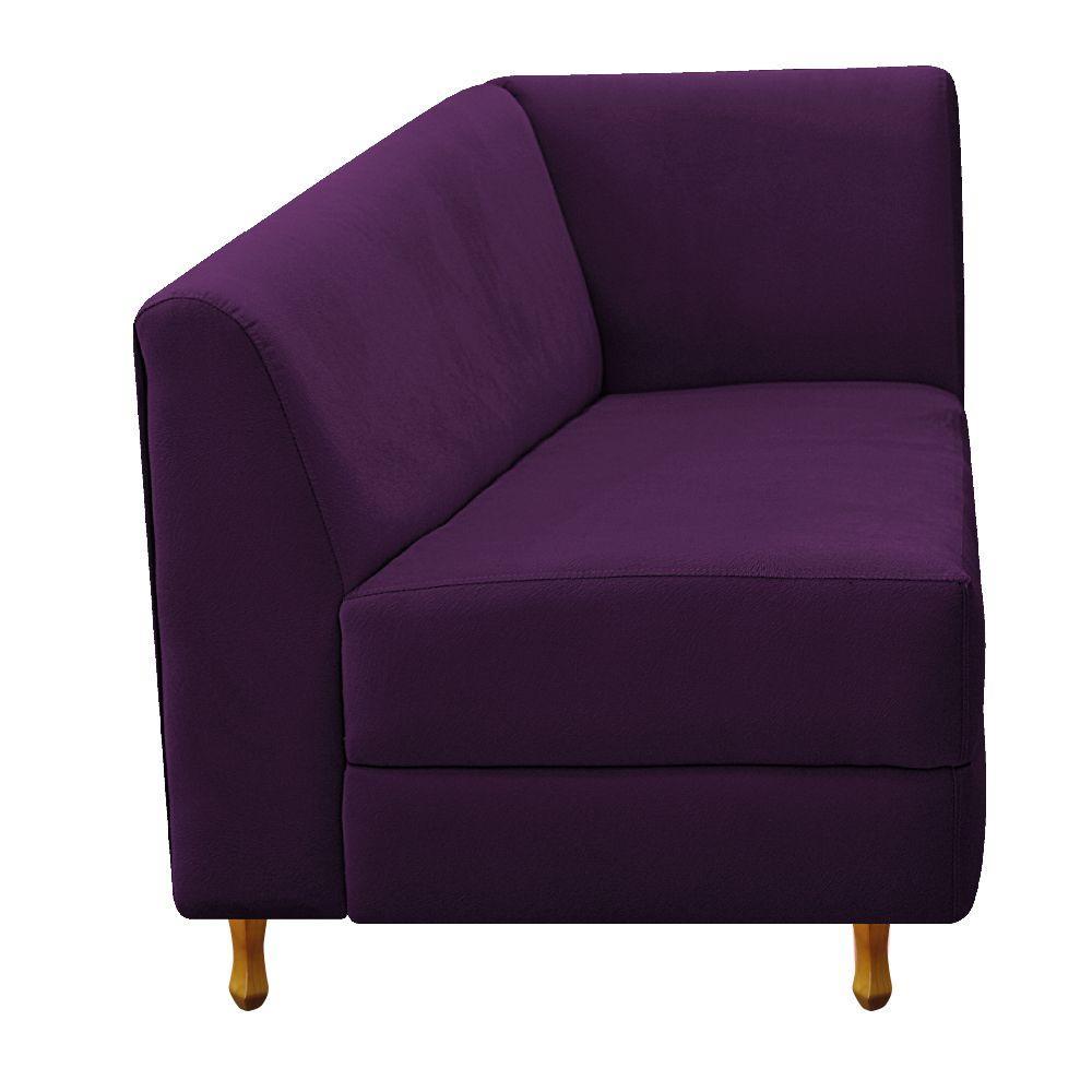 Recamier Valéria 140cm Lado Esquerdo Suede Roxo Doce Sonho - 4