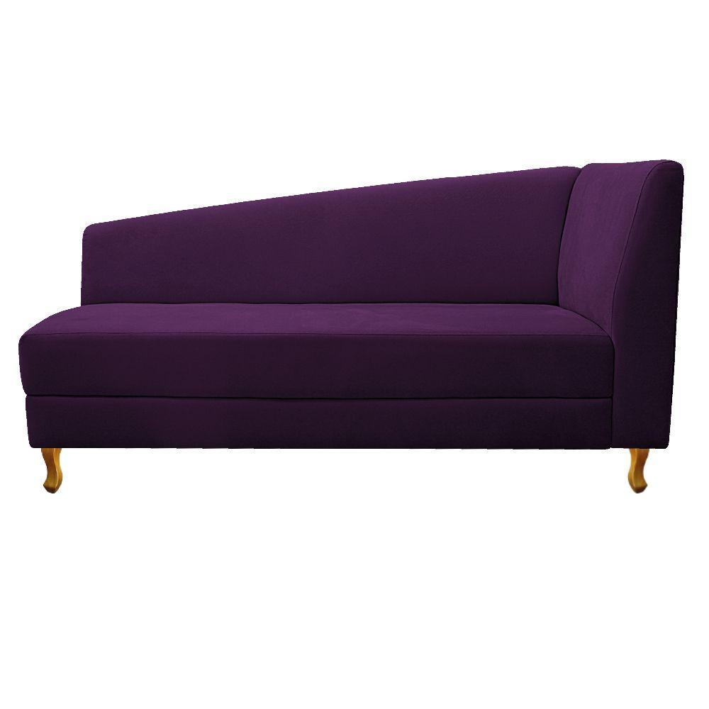 Recamier Valéria 140cm Lado Esquerdo Suede Roxo Doce Sonho - 6