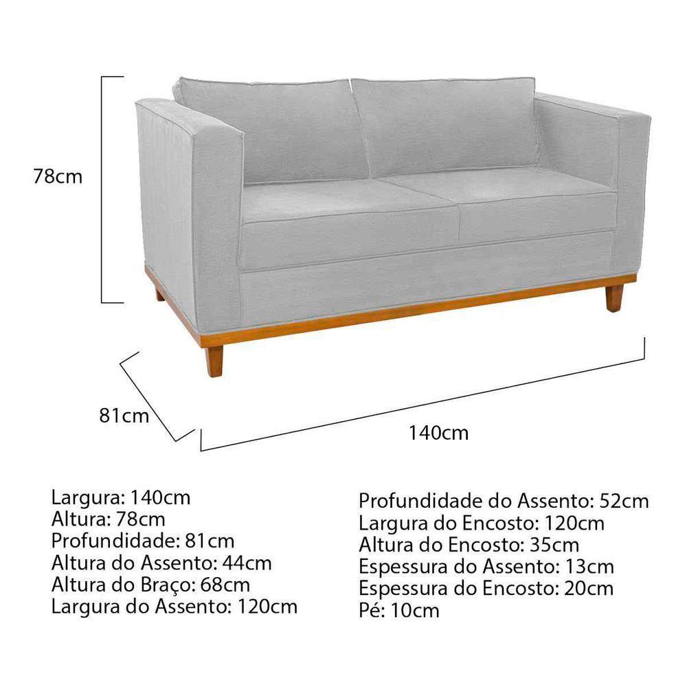 Sofá 2 Lugares Europa Corano Doce Sonho Móveis Cor Branco - 2