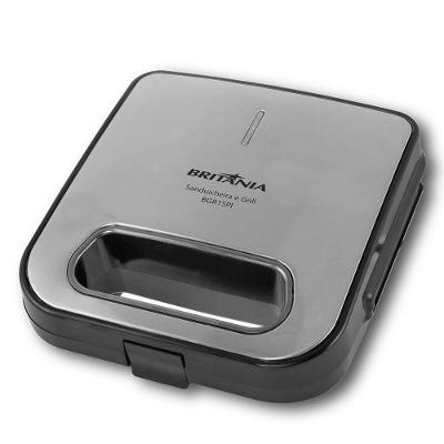Sanduicheira e Grill Britânia BGR15PI 750W Antiaderente Cerâmica Inox 110V