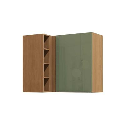 Armário Aéreo Cozinha Vibra T652 98CM 1 Porta MDF-MDP de Bater Canela e Verde Pistache