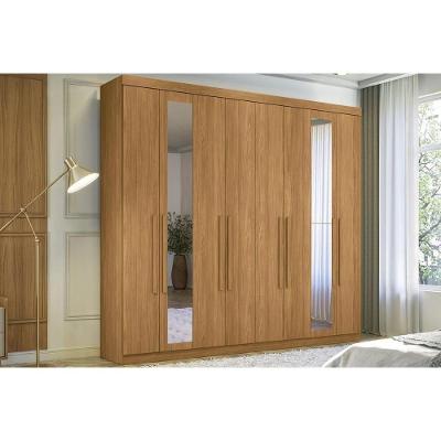 Guarda Roupa Casal Master 8 Portas de Bater 4 Gavetas MDF-MDP Cinamomo Santos Andirá