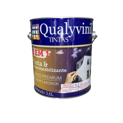 Látex Acrílico Tinta E Impermeabilizante 6 Em 1 Qualyvinil 3.6L