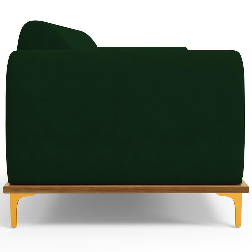 Sofá 04 Lugares Kiev 260 Cm Veludo Verde Musgo C-303 - 3