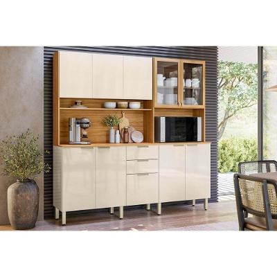 Cozinha Compacta Amora 10 Portas 2 Gavetas MDF-MDP 198,2CM Off White Demóbile