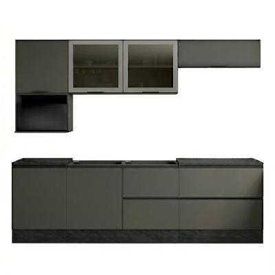 Cozinha Modulada Etna 8 Volumes MDF-MDP 258CM Grafite Poliman