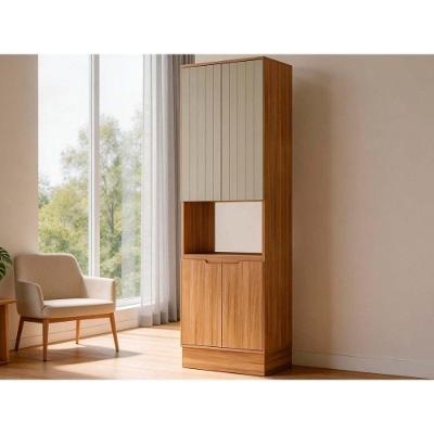 Paneleiro Alma 4 Portas 3 Prateleiras MDF 70cm Café Móveis Carraro