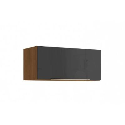 Armário Aéreo Vibra 80CM 1 Porta MDF-MDP Basculante Canela-Grafite Kappesberg