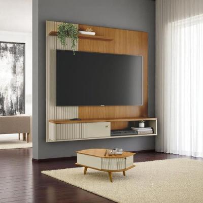 Conjunto Aurora Opala para TV 65" 160,5CM MDP com Portas Cumaru-Opala Madetec Móveis