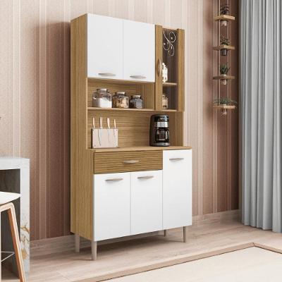 Kit Cozinha Savona 6 Portas 1 Gaveta MDP 90.9CM Freijó Kit's Paraná