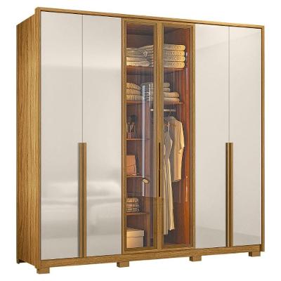 Guarda Roupa 6 Portas 4 Gavetas Reflecta Led âmbar