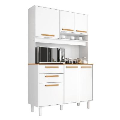 Armário De Cozinha Completa 6 Portas 2 Gavetas Porto Branco