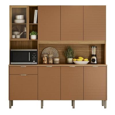 Cozinha Namastê 8 Portas 4 Nichos Madeirado Caramelo