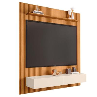 Painel para TV Avante com Nicho Até 55" 134CM MDP Ripado 3D Off White EDN Móveis