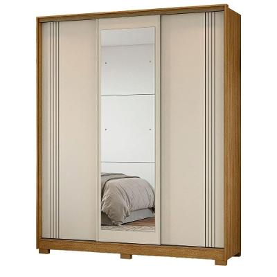Guarda Roupa Casal Espelho 3 Portas 4 Gavetas Opala