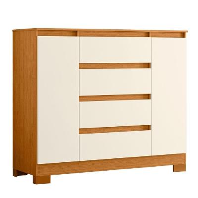 Cômoda Sapateira 4 Gavetas 2 Portas Boston Off White
