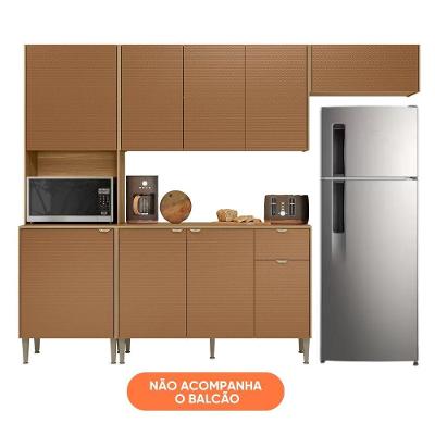 Cozinha Surya 6 Portas 1 Nicho Madeirado Caramelo