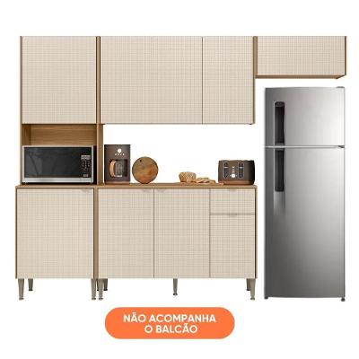 Cozinha Surya 6 Portas 1 Nicho Madeirado Off White