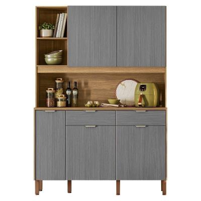 Cozinha Mandala 5 Portas 3 Nichos Madeirado Cinza
