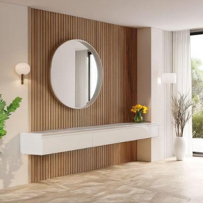 Aparador Suspenso Aspen Hall Entrada Moderno 3 Gavetas MDF MDP 180CM Off White Edn