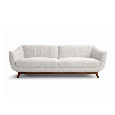 Sofá Nord 2 Lugares 160CM Cinza Bouclé Estrutura Madeira Eucalipto Sallar Home