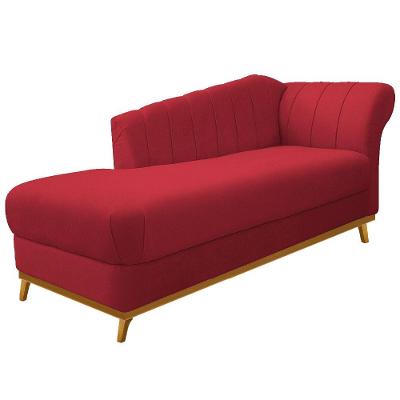 Recamier Vanessa 160cm Esquerdo Suede Vermelho Doce Sonho