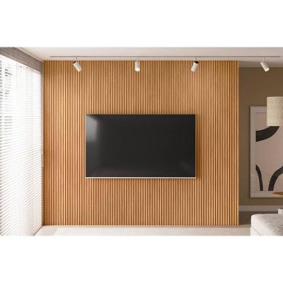 Painel Modular 3.0 para TV Até 100" 297CM MDF-MDP Ripado Fosco Amadeirado Linea Brasil
