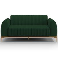 Sofá 3 Lugares Molino 180 Cm Pés D'ouro Verde Musgo C-303 - 6