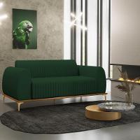 Sofá 3 Lugares Molino 180 Cm Pés D'ouro Verde Musgo C-303 - 7