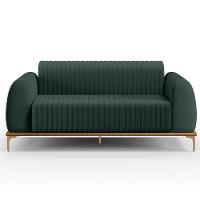 Sofá 3 Lugares Molino 180 Cm Pés D'ouro Verde Musgo C-117 - 5