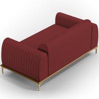 Sofá 3 Lugares Molino 180 Cm Pés D'ouro Marsala C-278 - 2