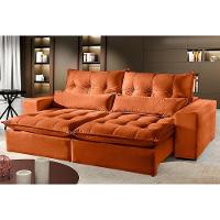 Sofá 2 Lugares Retrátil Máximo 2.10m Veludo Terracota - 1