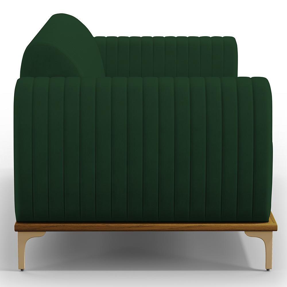 Sofá 2 Lugares Molino 150 Cm Pés D'ouro Verde Musgo C-303 - 3