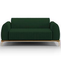 Sofá 2 Lugares Molino 150 Cm Pés D'ouro Verde Musgo C-303 - 6