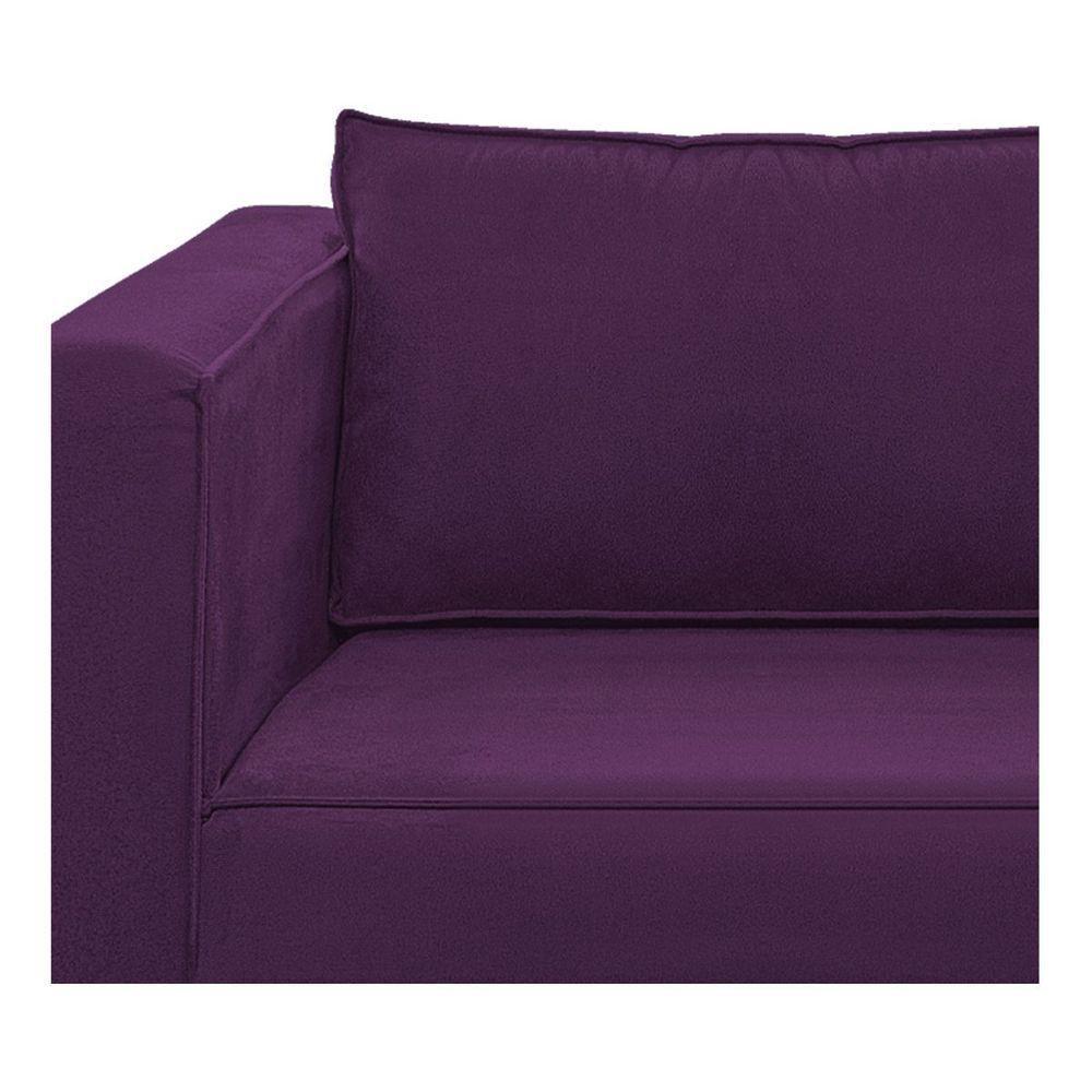 Sofá 2 Lugares Europa Suede Doce Sonho Móveis Cor Roxo - 2