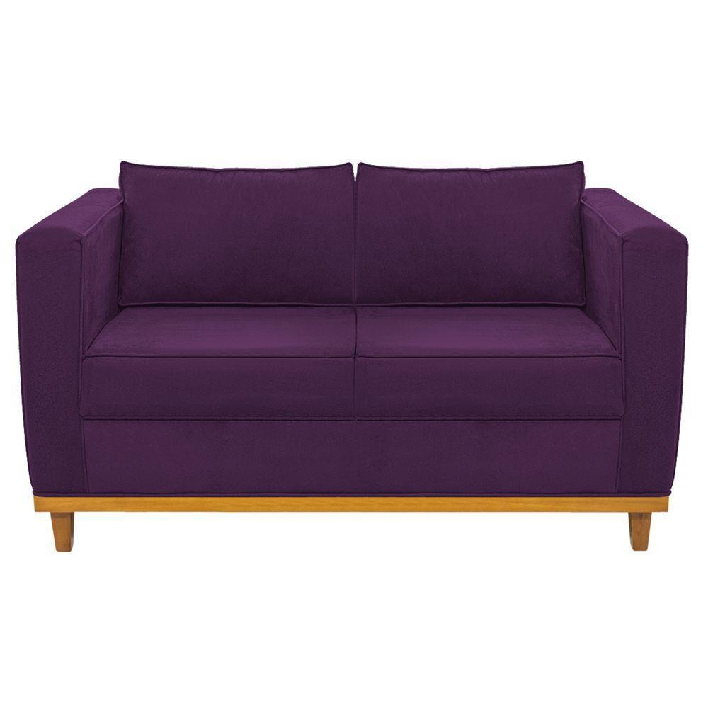 Sofá 2 Lugares Europa Suede Doce Sonho Móveis Cor Roxo - 5